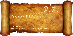 Prokob Klára névjegykártya